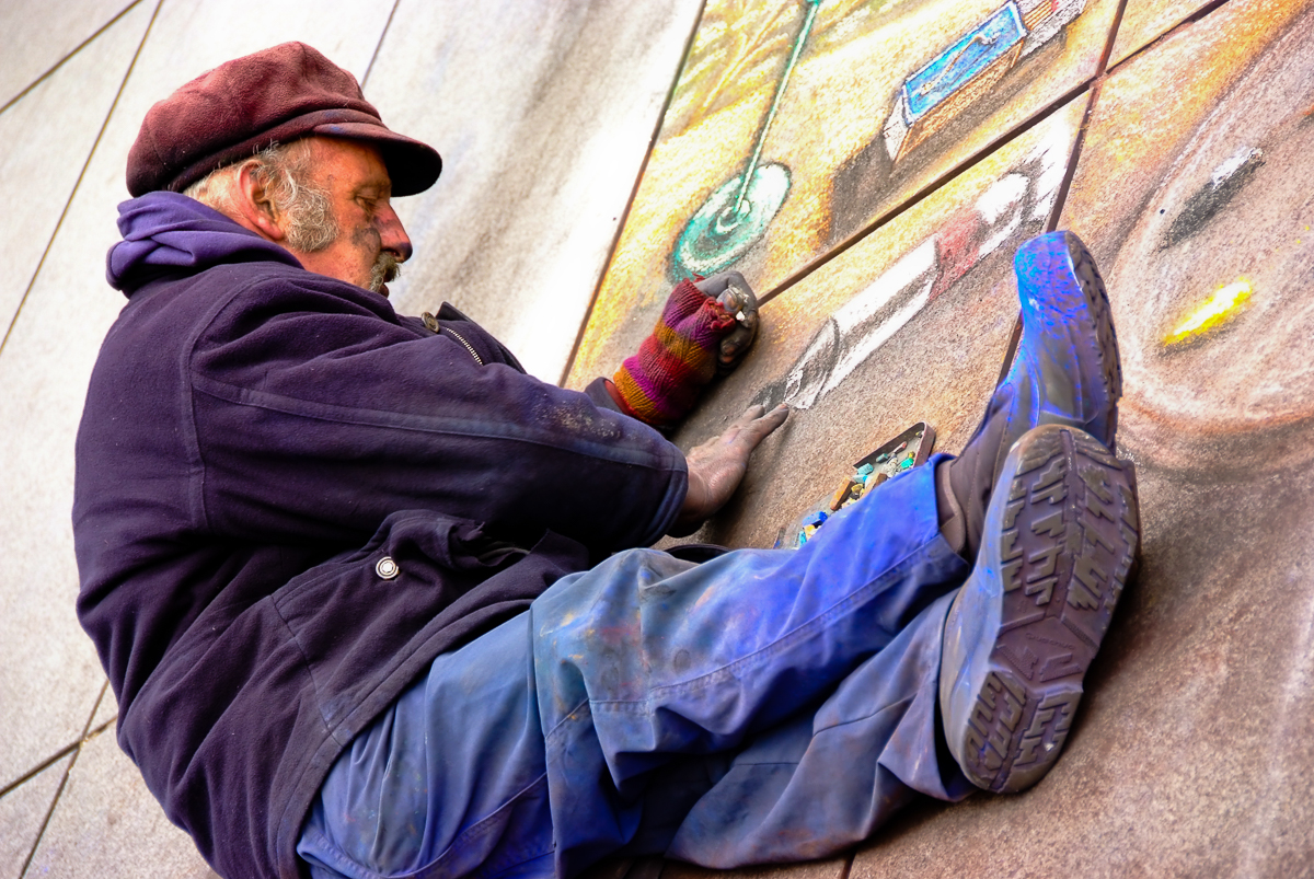 Parijse straatkunstenaar
